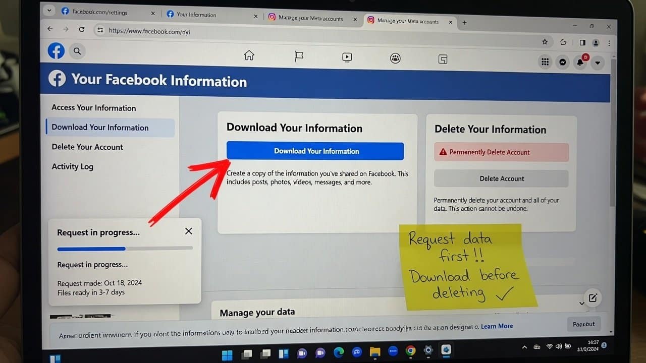 How to Request Your Data from Facebook and Delete It