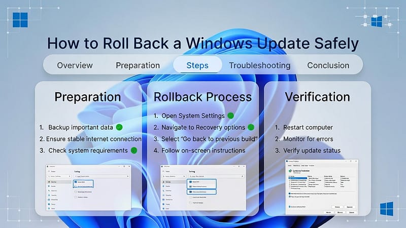 How to Roll Back a Windows Update Safely