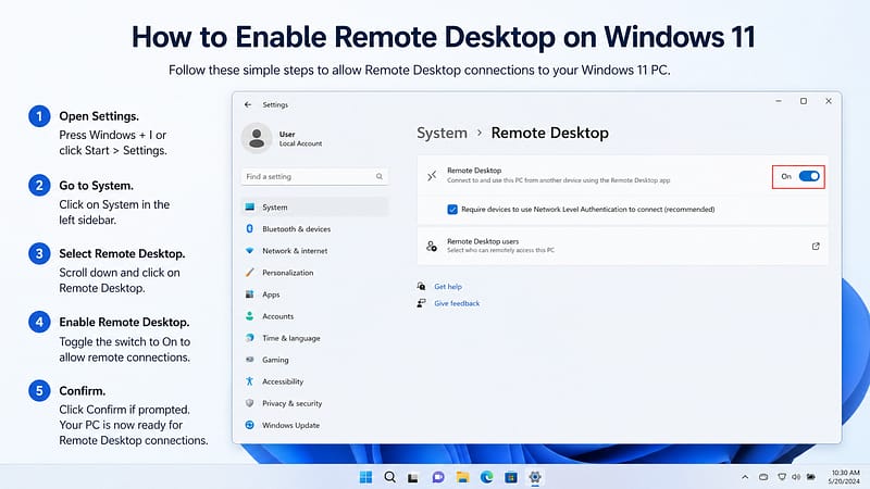 How to Enable Remote Desktop on Windows 11