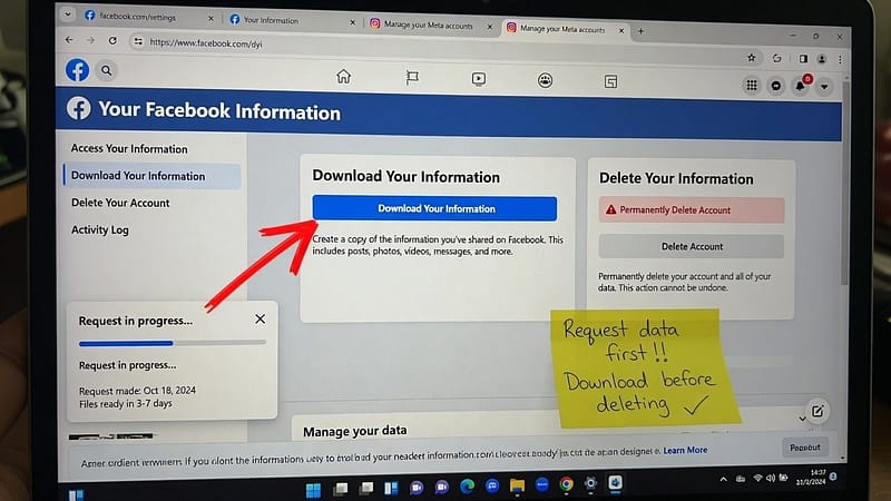 How to Request Your Data from Facebook and Delete It